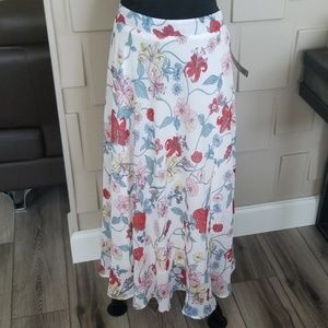 Nycc elastic waist floral maxi skirt size L